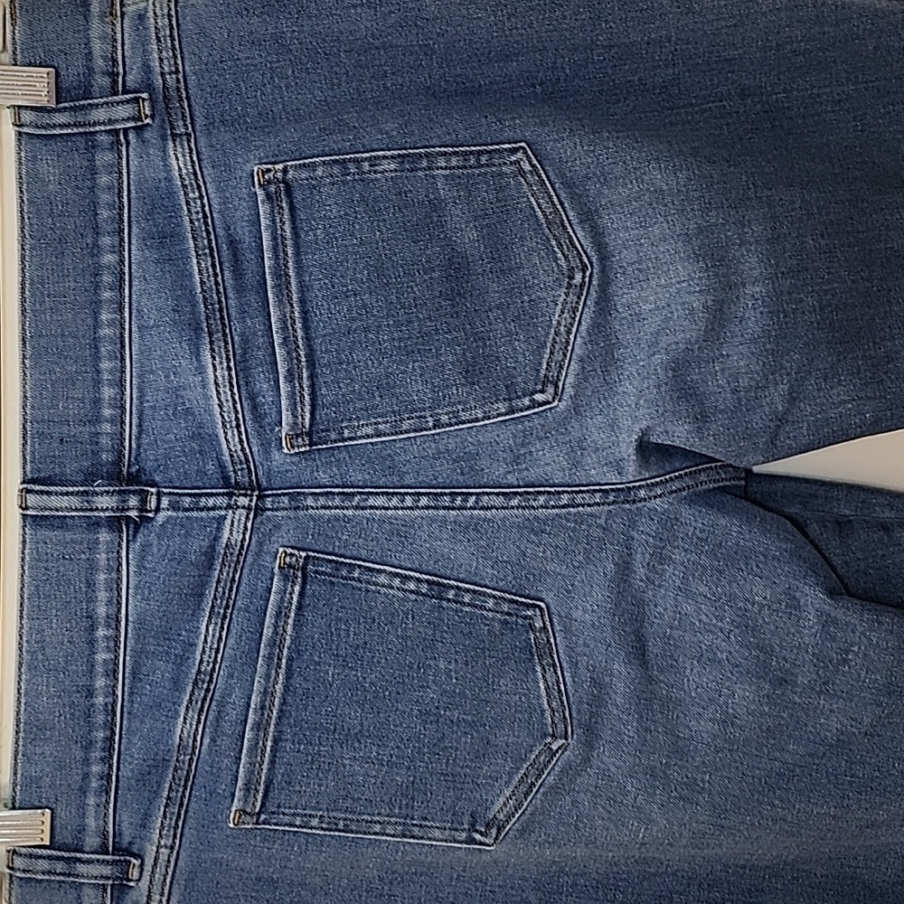 SPANX JEANS High-Rise Flare Authentic Blue Meduim Blue Strechable Pants Size XL - Picture 14 of 16